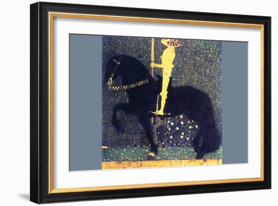 The Life of a Struggle (The Golden Knights)-Gustav Klimt-Framed Art Print