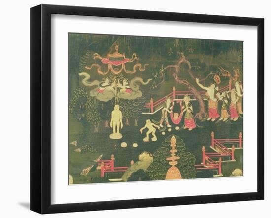 The Life of Buddha Shakyamuni, Detail of His Childhood, Tibetan, 18th Century-null-Framed Giclee Print