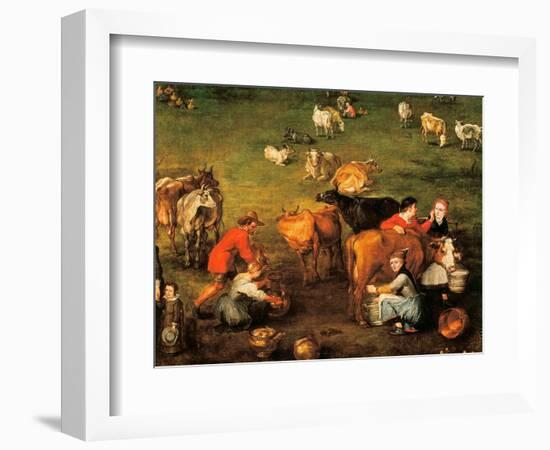 the Life of the Peasants , Detail of a Painting by Jan Bruegel, 1617-Jan the Elder Brueghel-Framed Giclee Print