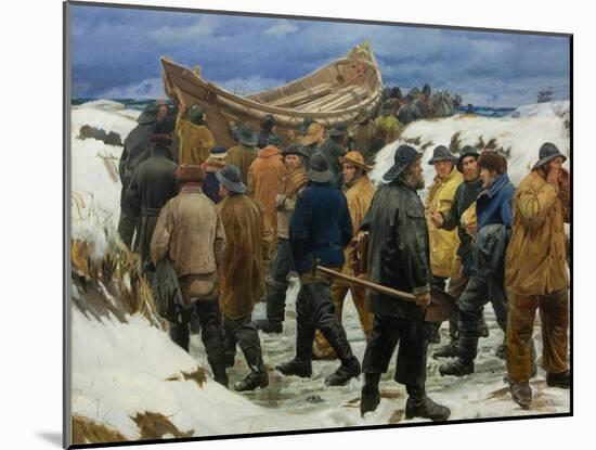 The Lifeboat Is Taken Through the Dunes, 1883-Michael Ancher-Mounted Giclee Print