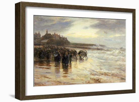 The Lifeboat Off, 1884-Robert Jobling-Framed Giclee Print