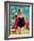 The Lifeguard & The Lady  - Saturday Evening Post "Leading Ladies", August 27, 1955 pg.24-Bn Stahl-Framed Premium Giclee Print