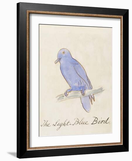 The Light Blue Bird, from 'Sixteen Drawings of Comic Birds' (Pen & Ink W/C on Paper)-Edward Lear-Framed Giclee Print