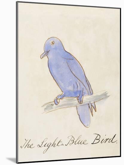 The Light Blue Bird, from 'Sixteen Drawings of Comic Birds' (Pen & Ink W/C on Paper)-Edward Lear-Mounted Giclee Print