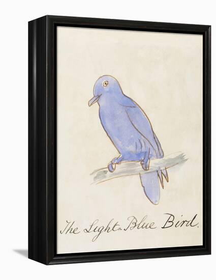 The Light Blue Bird, from 'Sixteen Drawings of Comic Birds' (Pen & Ink W/C on Paper)-Edward Lear-Framed Premier Image Canvas