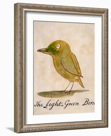 The Light Green Bird, from Sixteen Drawings of Comic Birds-Edward Lear-Framed Giclee Print