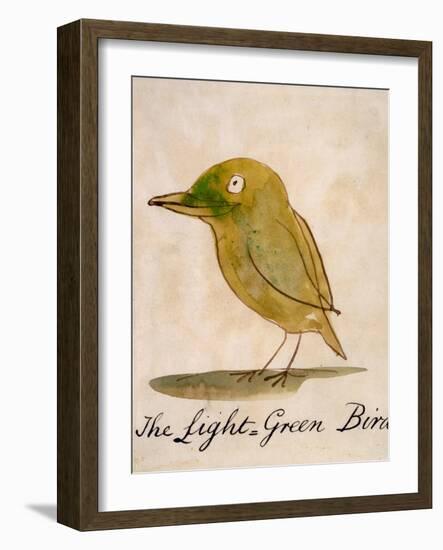 The Light Green Bird, from Sixteen Drawings of Comic Birds-Edward Lear-Framed Giclee Print