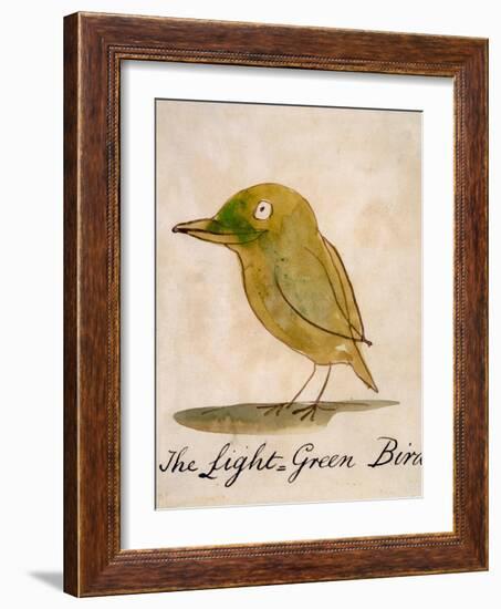 The Light Green Bird, from Sixteen Drawings of Comic Birds-Edward Lear-Framed Giclee Print