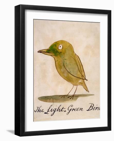 The Light Green Bird, from Sixteen Drawings of Comic Birds-Edward Lear-Framed Giclee Print