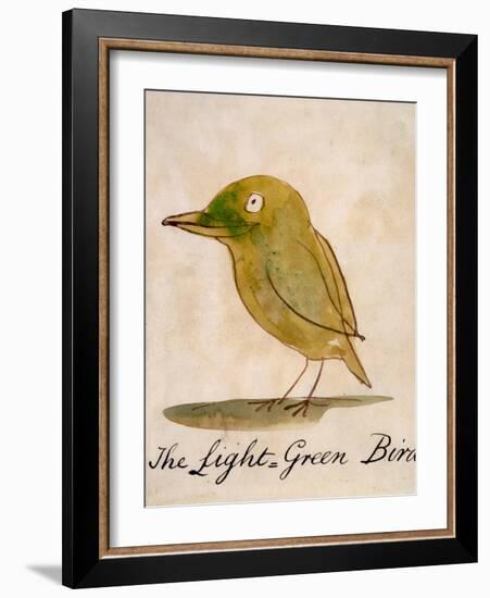 The Light Green Bird, from Sixteen Drawings of Comic Birds-Edward Lear-Framed Giclee Print