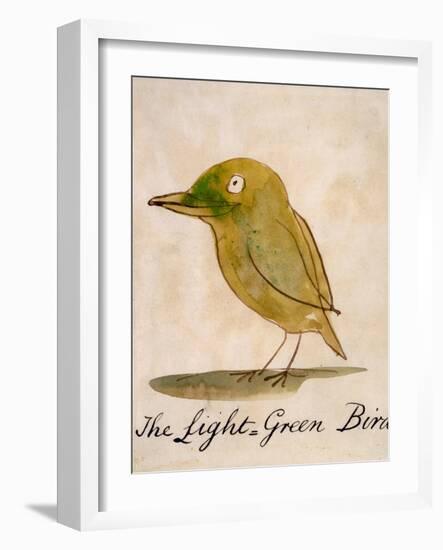 The Light Green Bird, from Sixteen Drawings of Comic Birds-Edward Lear-Framed Giclee Print