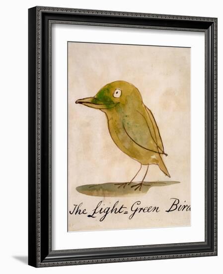 The Light Green Bird, from Sixteen Drawings of Comic Birds-Edward Lear-Framed Giclee Print