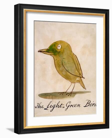 The Light Green Bird, from Sixteen Drawings of Comic Birds-Edward Lear-Framed Giclee Print