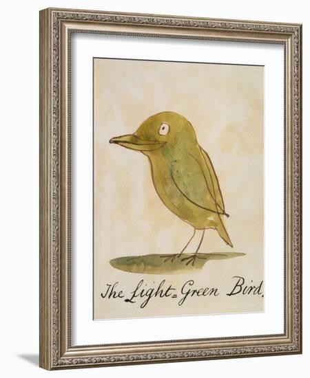 The Light Green Bird-Edward Lear-Framed Giclee Print