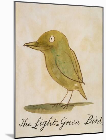 The Light Green Bird-Edward Lear-Mounted Giclee Print