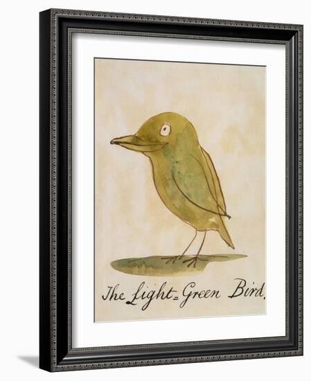 The Light Green Bird-Edward Lear-Framed Giclee Print