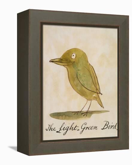 The Light Green Bird-Edward Lear-Framed Premier Image Canvas