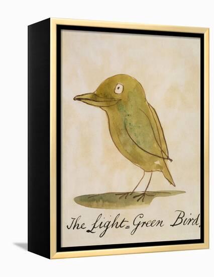 The Light Green Bird-Edward Lear-Framed Premier Image Canvas