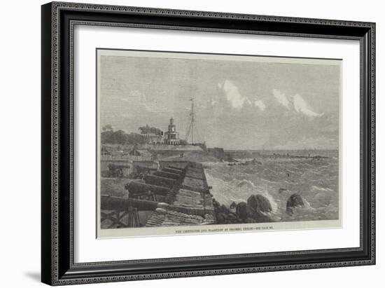 The Lighthouse and Flagstaff at Colombo, Ceylon-null-Framed Giclee Print