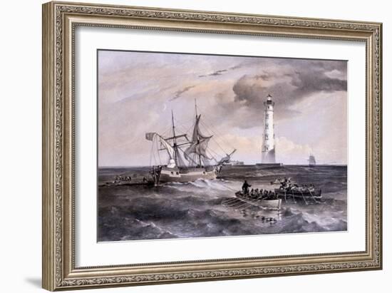 The Lighthouse at Cape Chersonese, Looking South, Crimea, Ukraine, 1855-Thomas Goldsworth Dutton-Framed Giclee Print