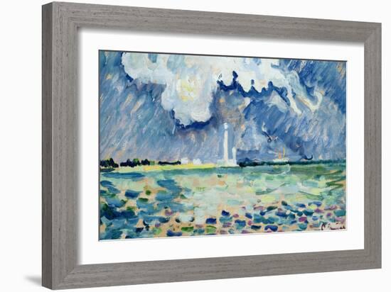 The Lighthouse at Gatteville-Paul Signac-Framed Giclee Print