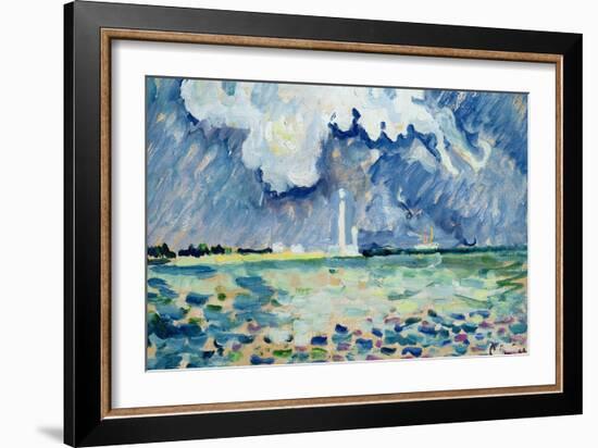 The Lighthouse at Gatteville-Paul Signac-Framed Giclee Print