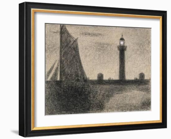 The Lighthouse at Honfleur, 1886-Georges Pierre Seurat-Framed Giclee Print