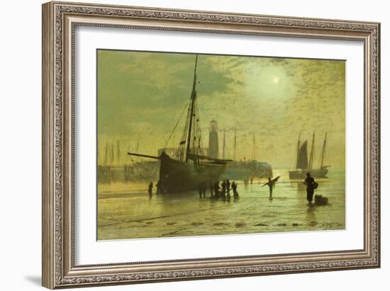 The Lighthouse at Scarborough, 1877-John Atkinson Grimshaw-Framed Giclee Print