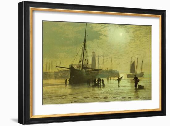 The Lighthouse at Scarborough, 1877-John Atkinson Grimshaw-Framed Giclee Print