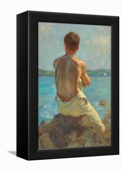 the Lighthouse , Falmouth. 1919 (Oil on Canvas)-Henry Scott Tuke-Framed Premier Image Canvas