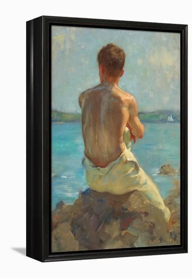 the Lighthouse , Falmouth. 1919 (Oil on Canvas)-Henry Scott Tuke-Framed Premier Image Canvas