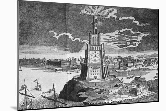 The Lighthouse of Alexandria on Pharos Island-null-Mounted Giclee Print