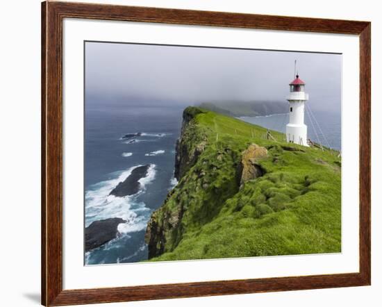 The Lighthouse On Mykinesholmur. Island Mykines, Faroe Islands. Denmark-Martin Zwick-Framed Photographic Print