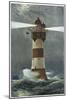 The Lighthouse on Roten Sande in the Weser Estuary on Germany's Nordzee Coast-Willy Stower-Mounted Art Print