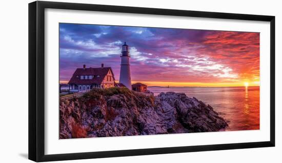 The lighthouse on the rock-Marco Carmassi-Framed Photographic Print