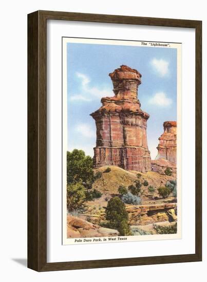 The Lighthouse Rock, Palo Duro Park, Texas-null-Framed Art Print