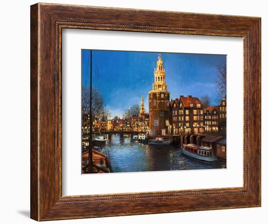 The Lights Of Amsterdam-kirilstanchev-Framed Art Print