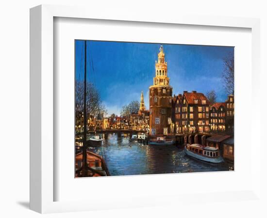 The Lights Of Amsterdam-kirilstanchev-Framed Art Print