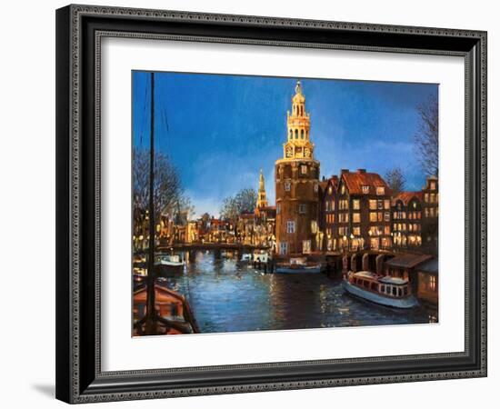 The Lights Of Amsterdam-kirilstanchev-Framed Art Print