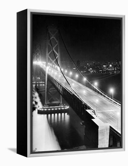 The Lights of Downtown San Francisco Twinkle Across the Bay-null-Framed Premier Image Canvas