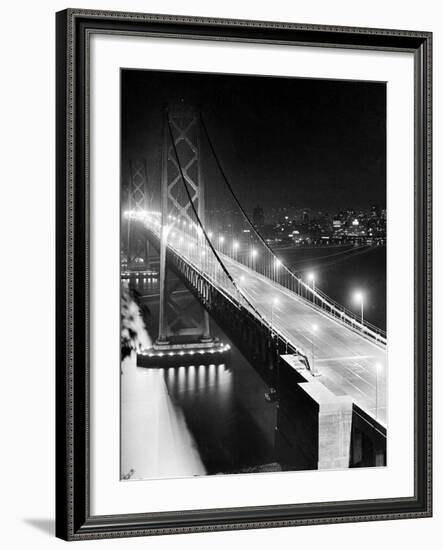The Lights of Downtown San Francisco Twinkle Across the Bay-null-Framed Photographic Print