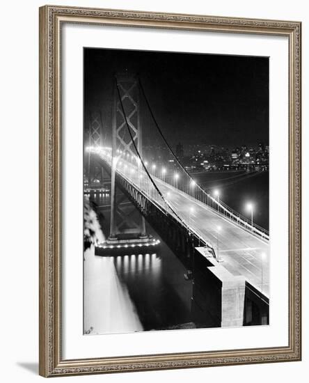 The Lights of Downtown San Francisco Twinkle Across the Bay-null-Framed Photographic Print