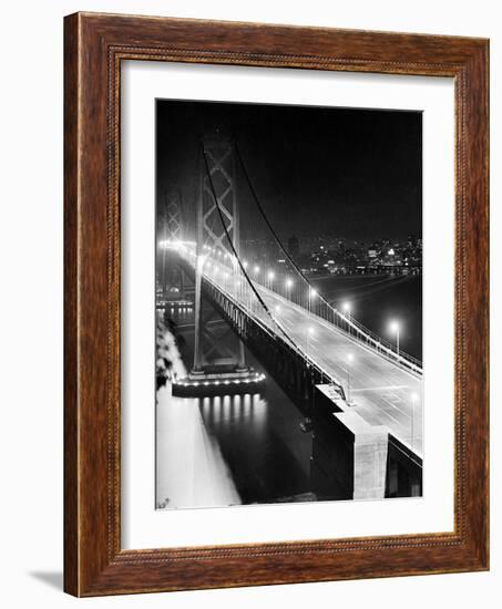 The Lights of Downtown San Francisco Twinkle Across the Bay-null-Framed Photographic Print