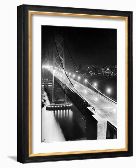 The Lights of Downtown San Francisco Twinkle Across the Bay-null-Framed Photographic Print