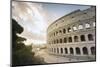 The lights of sunrise frame the ancient Colosseum (Flavian Amphitheatre), UNESCO World Heritage Sit-Roberto Moiola-Mounted Photographic Print