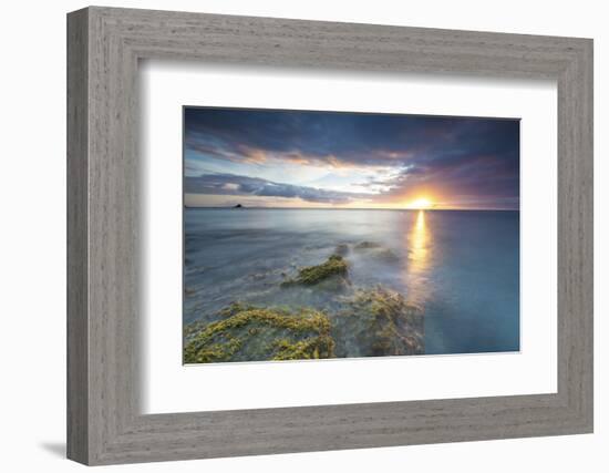 The Lights of Sunset are Reflected in the Blue Sea Hawksbill Bay, Antigua, Antigua and Barbuda-Roberto Moiola-Framed Photographic Print