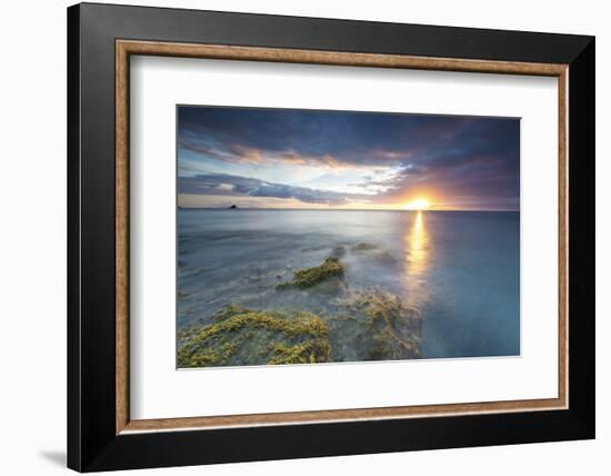 The Lights of Sunset are Reflected in the Blue Sea Hawksbill Bay, Antigua, Antigua and Barbuda-Roberto Moiola-Framed Photographic Print