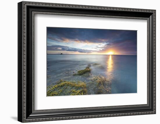 The Lights of Sunset are Reflected in the Blue Sea Hawksbill Bay, Antigua, Antigua and Barbuda-Roberto Moiola-Framed Photographic Print