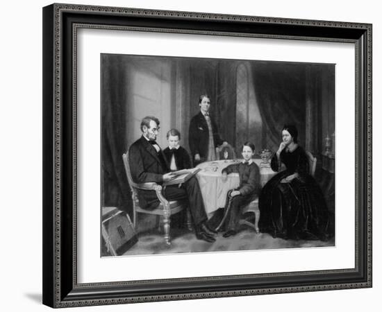 The Lincoln Family, C.1865-Francis Bicknell Carpenter-Framed Giclee Print