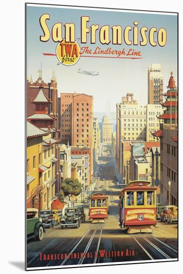 The Lindbergh Line, San Francisco, California-Kerne Erickson-Mounted Giclee Print